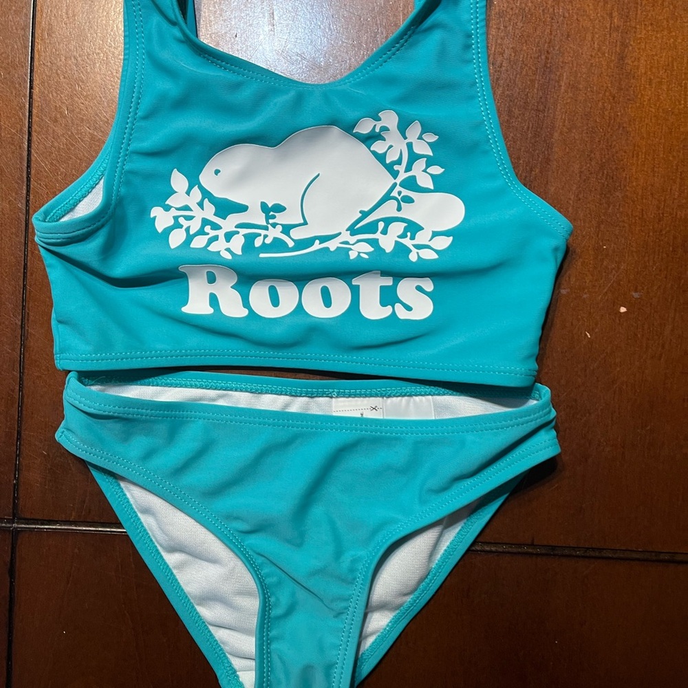 Roots Teal Two-Piece Swimsuit
